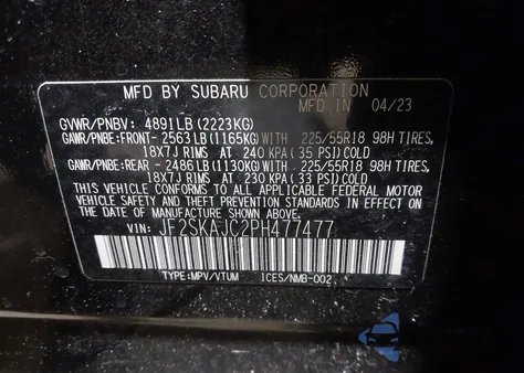 2023 Subaru Forester Sport from USA, damaged, VIN JF2SKAJC2PH477477